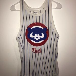 PINK cubs striped shirt